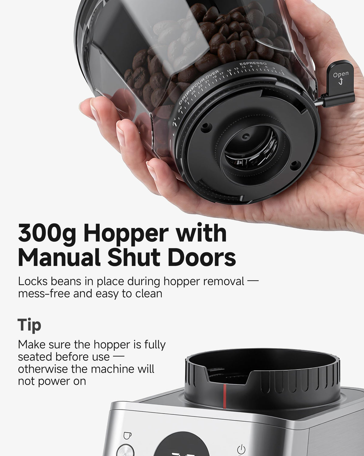 Espresso Coffee Grinder, 45 Grind Settings G9406