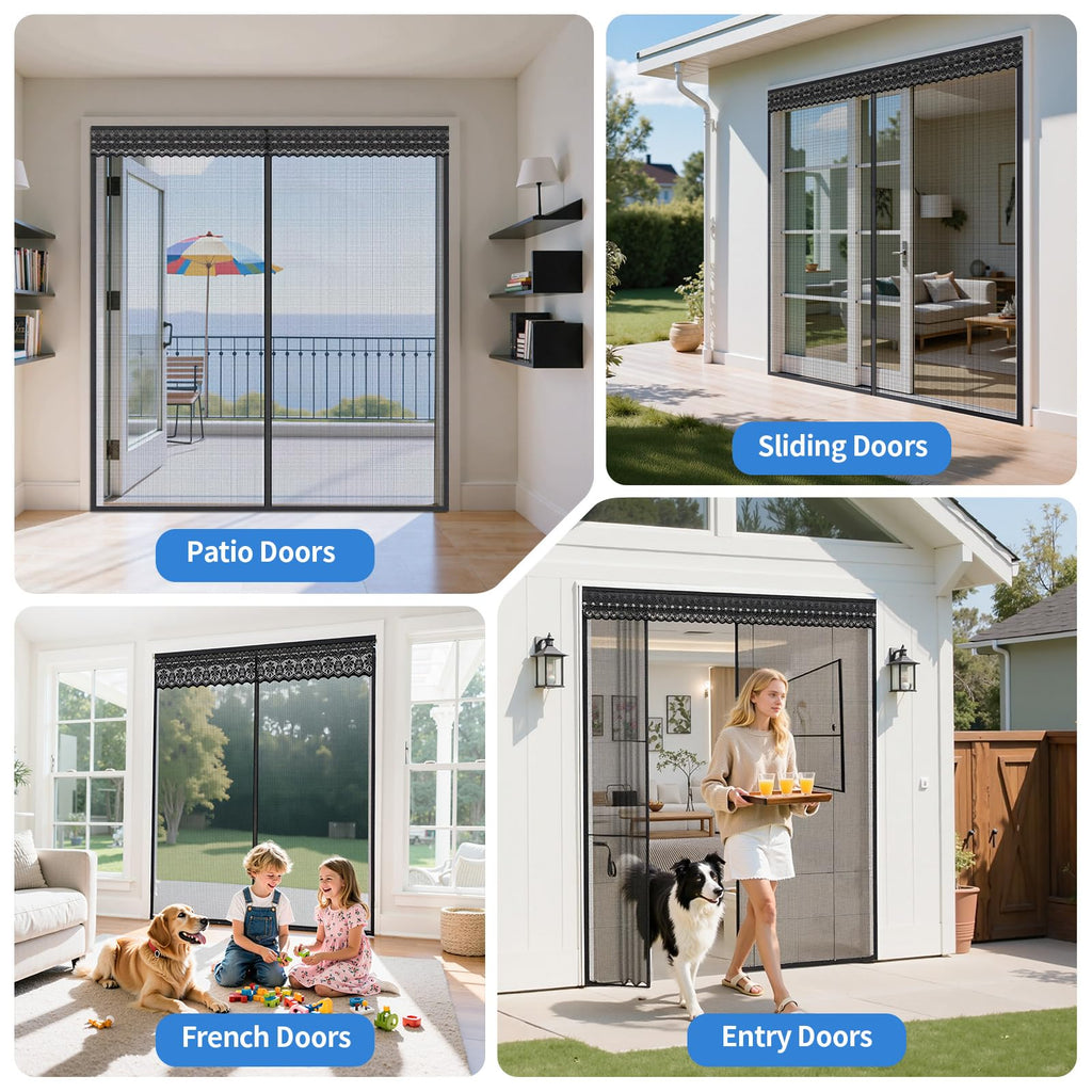 72x80 Inch Retractable Magnetic Screen Door V594331