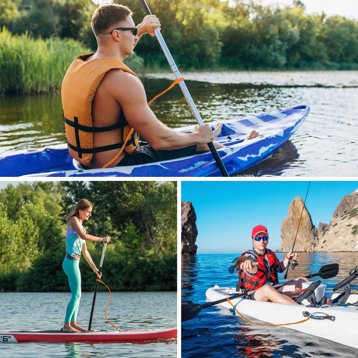 Kayak Paddle Board Leash Stretchable Strap B842639
