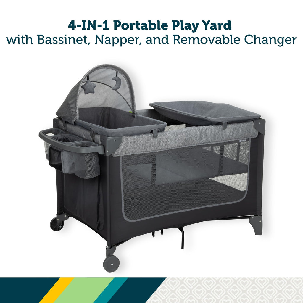4-in-1 Portable Play Yard with Bassinet and Changer I26203