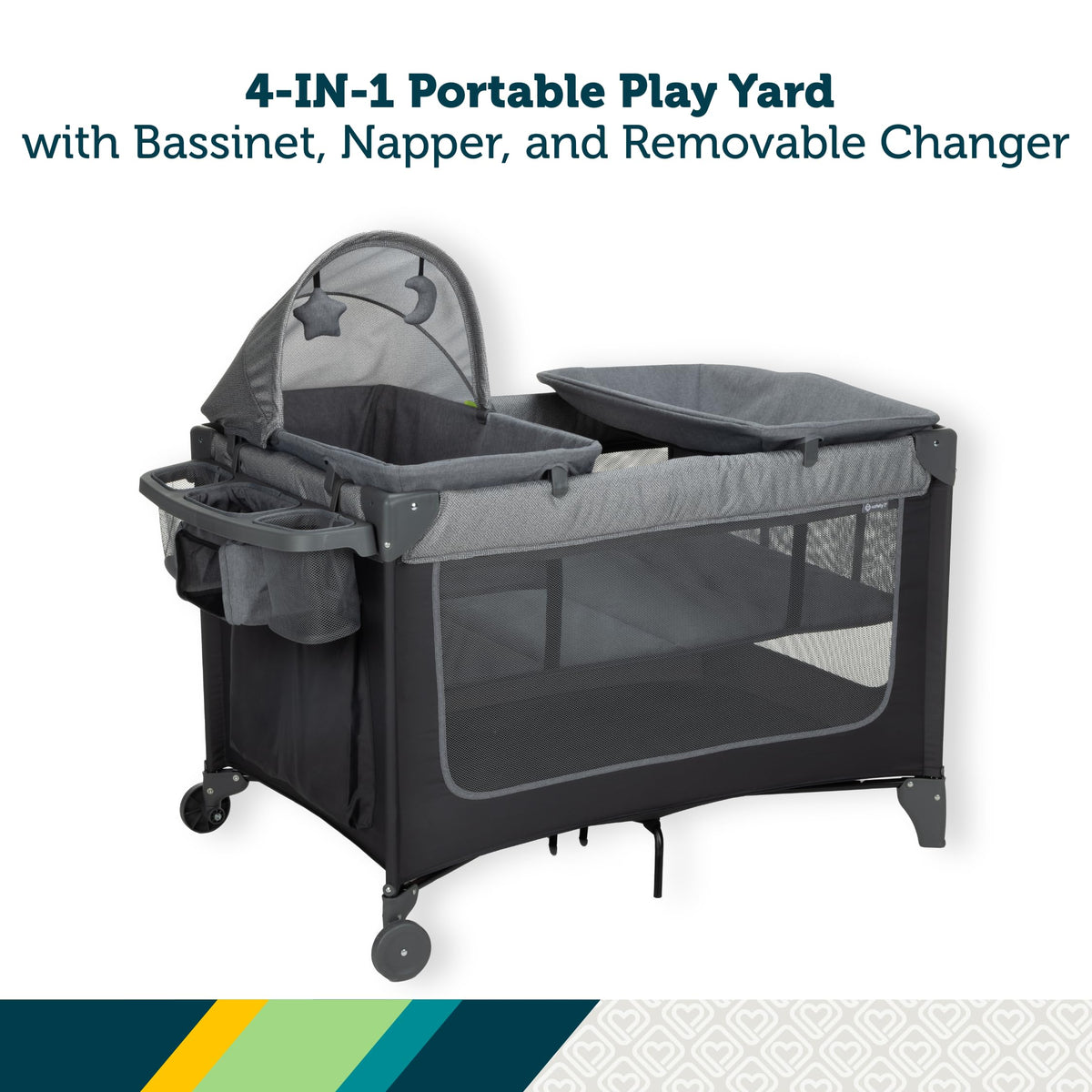 4-in-1 Portable Play Yard with Bassinet and Changer I26203