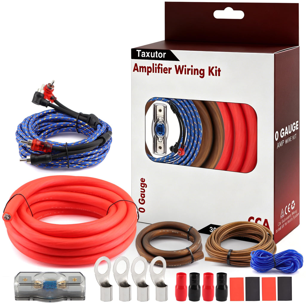 0 Gauge Amp Wiring Kit 3000W with 100A Fuse & RCA Cable S8469