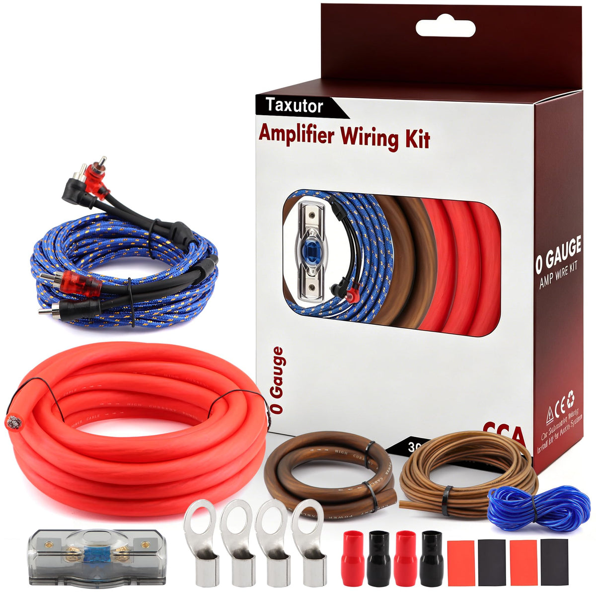 0 Gauge Amp Wiring Kit 3000W with 100A Fuse & RCA Cable S8469