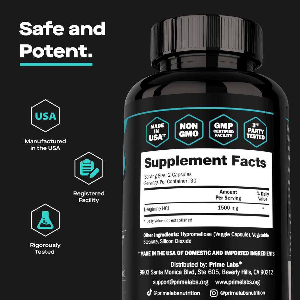 L Arginine 1500mg Nitric Oxide Supplements I60981
