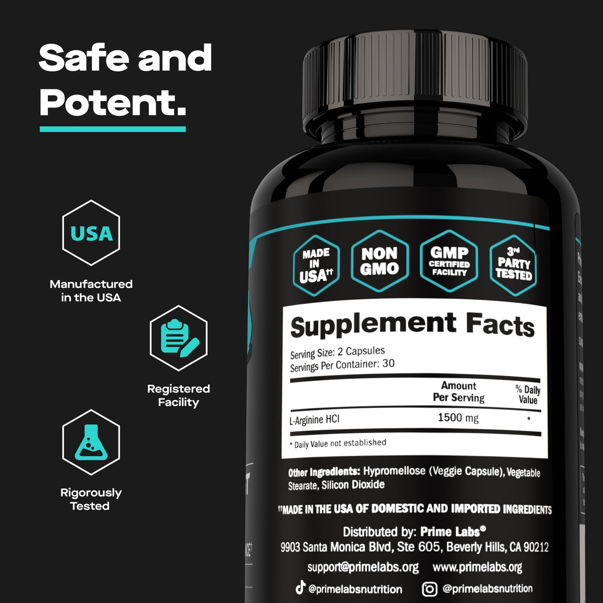 L Arginine 1500mg Nitric Oxide Supplements I60981