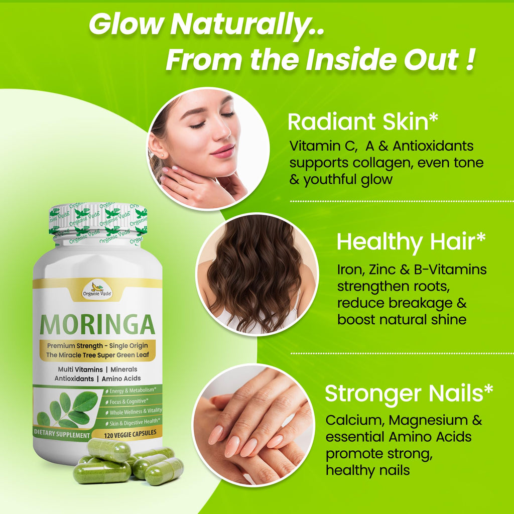 1000mg Organic Moringa Capsule 120 Vegan Capsule B179796