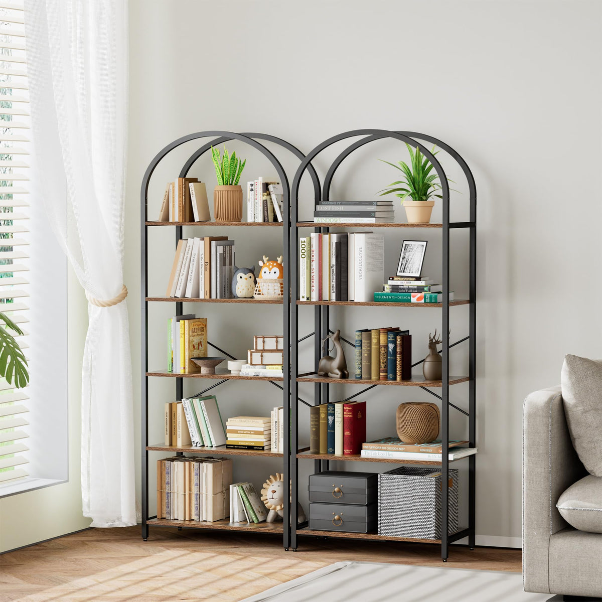 5-Tier Arched Bookshelf B2596