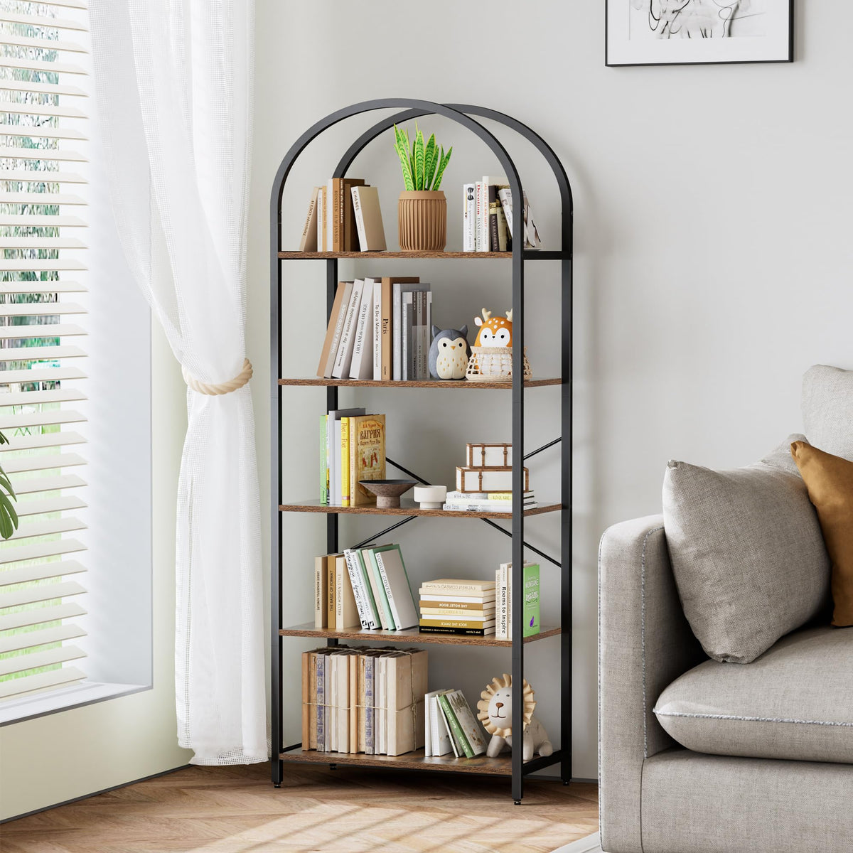 5-Tier Arched Bookshelf B2596