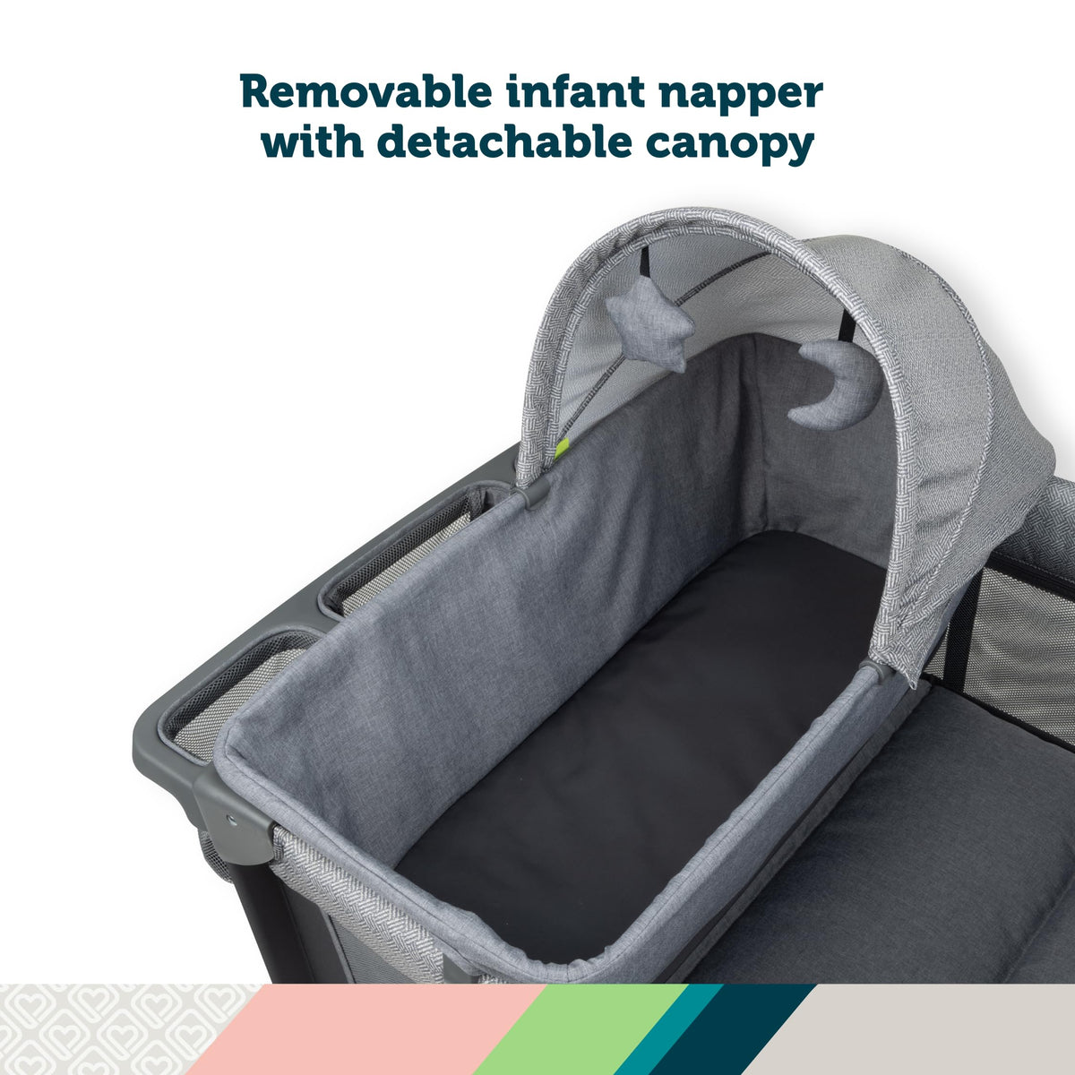 4-in-1 Portable Play Yard with Bassinet and Changer I26203