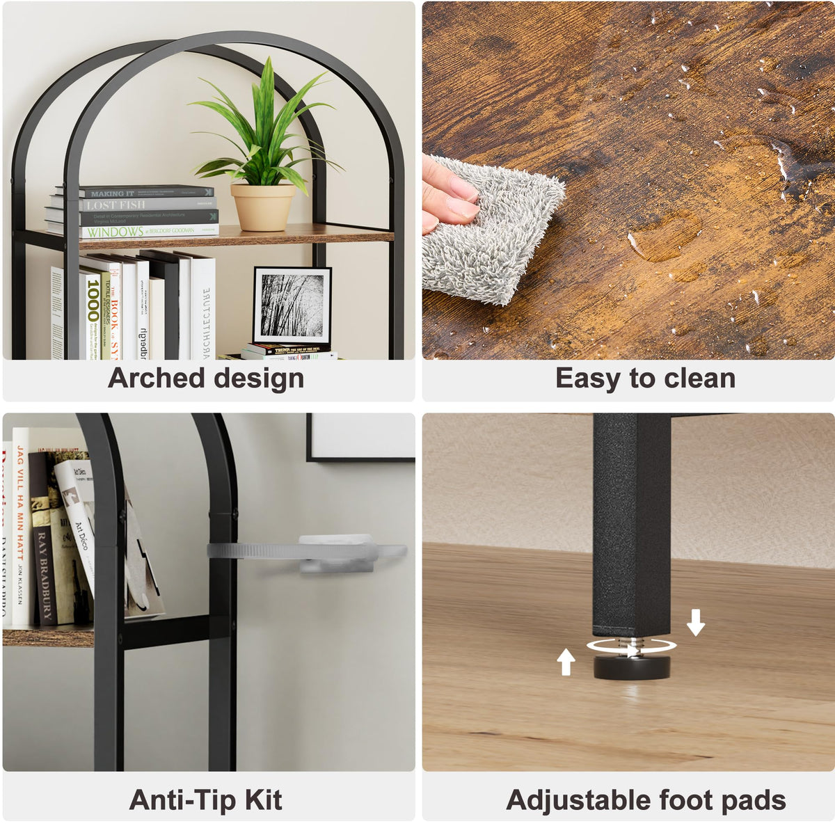 5-Tier Arched Bookshelf B2596