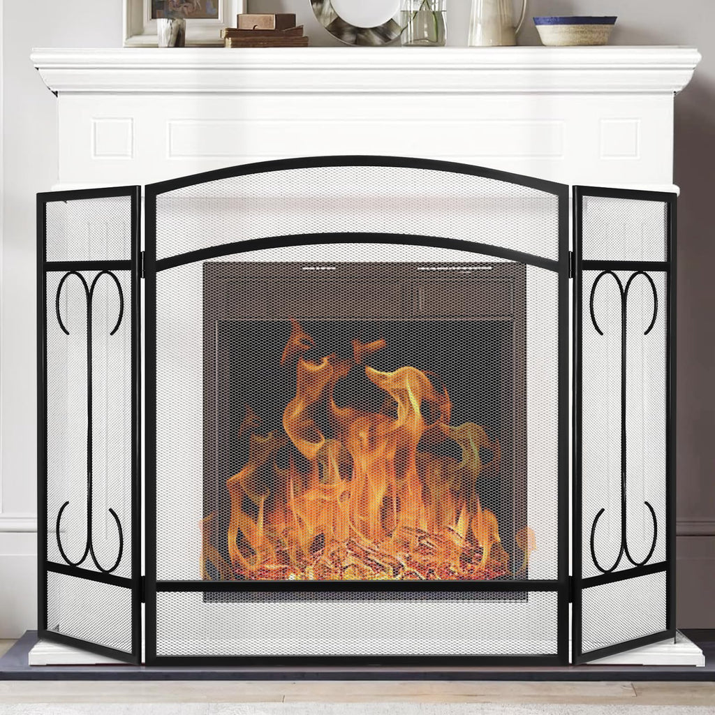 Heavy Duty 3 Panel Wrought Iron Fireplace Screen L46523