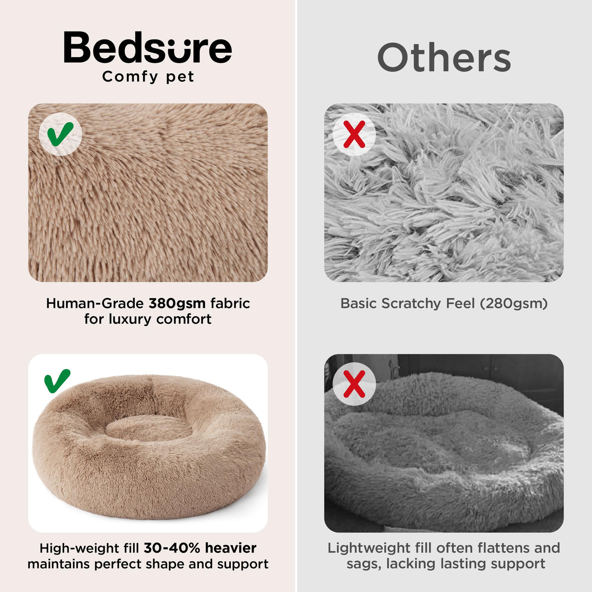 Camel Washable Donut Dog Bed J7953