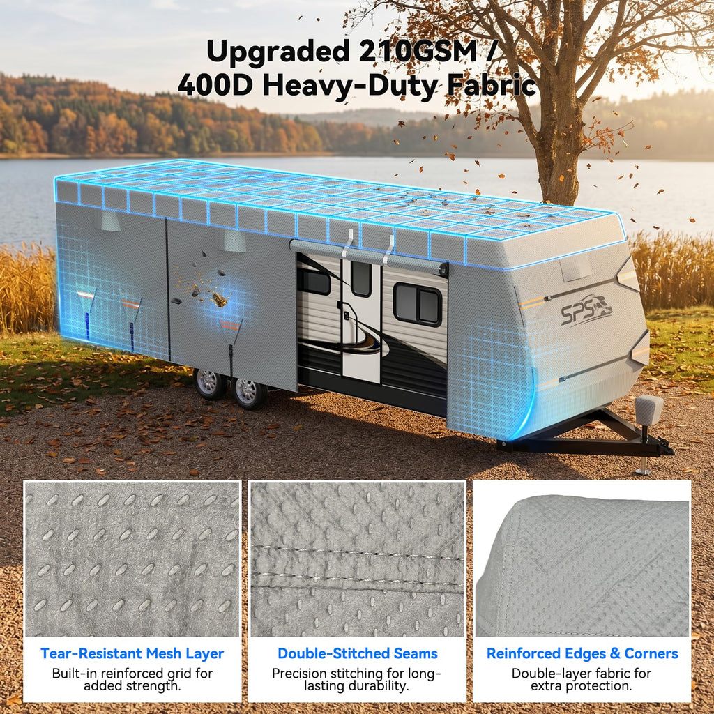 Waterproof Ripstop Travel Trailer RV Cover 24-27ft U6020